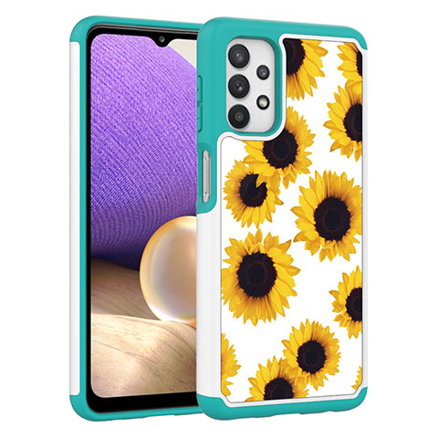 Custodia Silicone e Plastica Opaca Cover Fronte e Retro 360 Gradi JX1 per Samsung Galaxy A32 5G Giallo