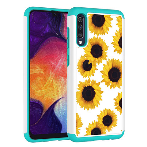 Custodia Silicone e Plastica Opaca Cover Fronte e Retro 360 Gradi JX1 per Samsung Galaxy A50S Giallo