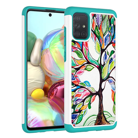 Custodia Silicone e Plastica Opaca Cover Fronte e Retro 360 Gradi JX1 per Samsung Galaxy A71 5G Verde