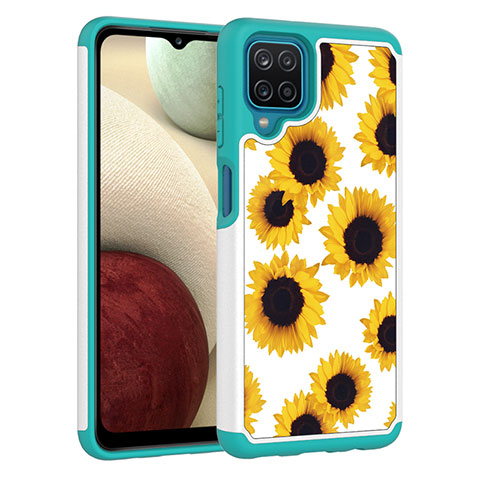 Custodia Silicone e Plastica Opaca Cover Fronte e Retro 360 Gradi JX1 per Samsung Galaxy F12 Giallo