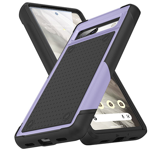 Custodia Silicone e Plastica Opaca Cover Fronte e Retro 360 Gradi MQ1 per Google Pixel 7a 5G Viola