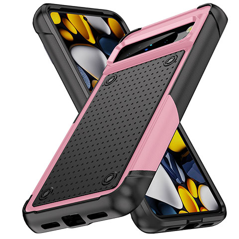 Custodia Silicone e Plastica Opaca Cover Fronte e Retro 360 Gradi MQ1 per Google Pixel 8 Pro 5G Rosa