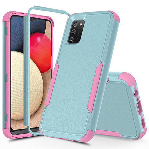 Custodia Silicone e Plastica Opaca Cover Fronte e Retro 360 Gradi MQ1 per Samsung Galaxy A03s Colorato