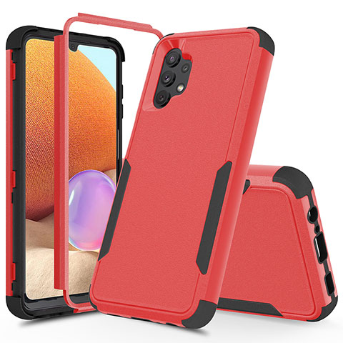 Custodia Silicone e Plastica Opaca Cover Fronte e Retro 360 Gradi MQ1 per Samsung Galaxy A32 4G Rosso