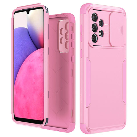 Custodia Silicone e Plastica Opaca Cover Fronte e Retro 360 Gradi MQ1 per Samsung Galaxy A33 5G Oro Rosa