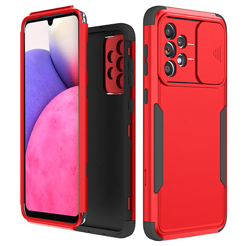 Custodia Silicone e Plastica Opaca Cover Fronte e Retro 360 Gradi MQ1 per Samsung Galaxy A33 5G Rosso