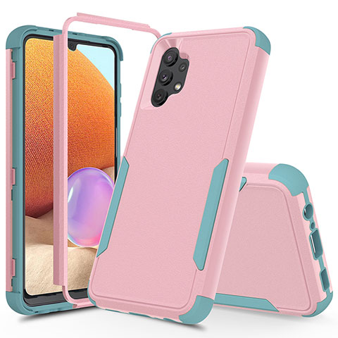 Custodia Silicone e Plastica Opaca Cover Fronte e Retro 360 Gradi MQ1 per Samsung Galaxy M32 5G Rosa