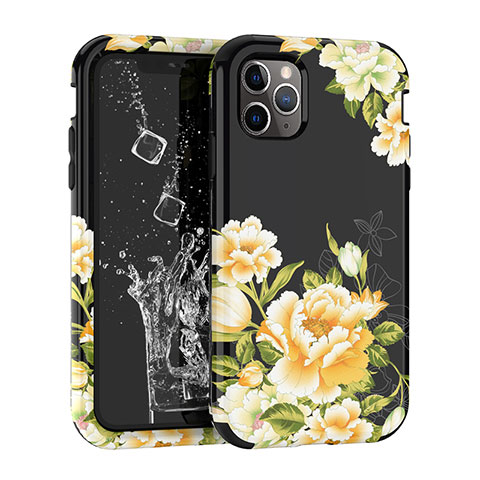 Custodia Silicone e Plastica Opaca Cover Fronte e Retro 360 Gradi per Apple iPhone 11 Pro Max Nero