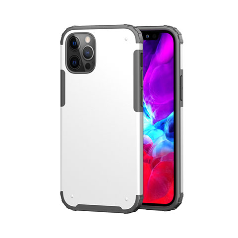 Custodia Silicone e Plastica Opaca Cover Fronte e Retro 360 Gradi per Apple iPhone 12 Pro Max Rosso