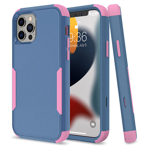 Custodia Silicone e Plastica Opaca Cover Fronte e Retro 360 Gradi per Apple iPhone 13 Pro Max Multicolore