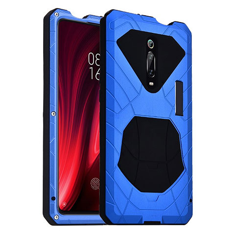 Custodia Silicone e Plastica Opaca Cover Fronte e Retro 360 Gradi R01 per Xiaomi Mi 9T Pro Blu