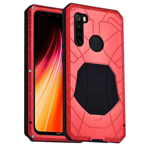 Custodia Silicone e Plastica Opaca Cover Fronte e Retro 360 Gradi R01 per Xiaomi Redmi Note 8 Rosso