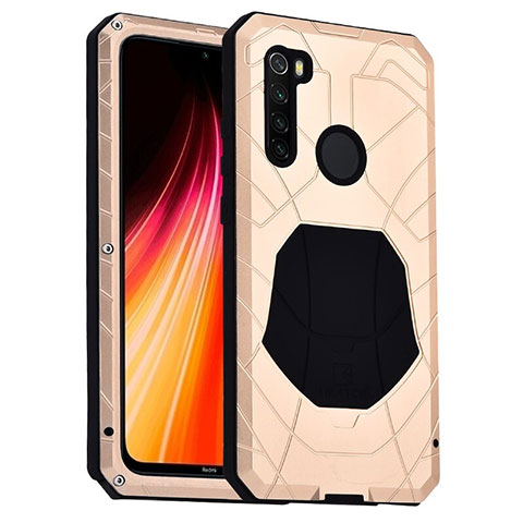 Custodia Silicone e Plastica Opaca Cover Fronte e Retro 360 Gradi R01 per Xiaomi Redmi Note 8T Oro