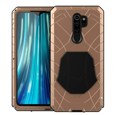 Custodia Silicone e Plastica Opaca Cover Fronte e Retro 360 Gradi R02 per Xiaomi Redmi Note 8 Pro Oro