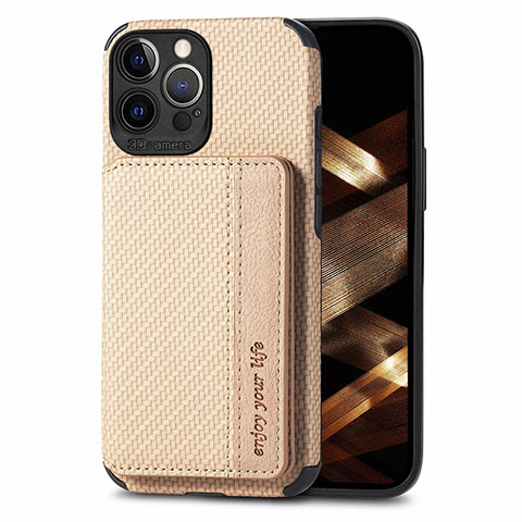 Custodia Silicone e Plastica Opaca Cover Fronte e Retro 360 Gradi U05 per Apple iPhone 16 Pro Oro