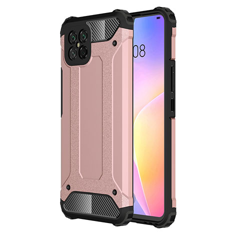 Custodia Silicone e Plastica Opaca Cover per Huawei Nova 8 SE 5G Oro Rosa