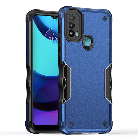 Custodia Silicone e Plastica Opaca Cover per Motorola Moto E40 Blu