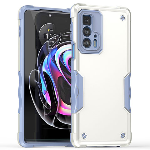 Custodia Silicone e Plastica Opaca Cover per Motorola Moto Edge 20 Pro 5G Bianco