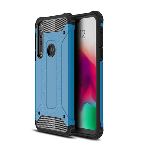 Custodia Silicone e Plastica Opaca Cover per Motorola Moto G8 Play Cielo Blu