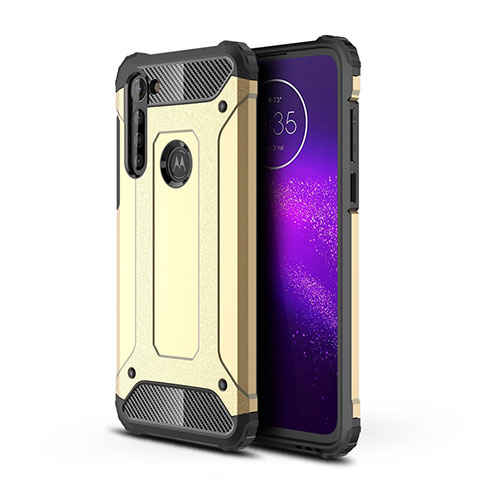 Custodia Silicone e Plastica Opaca Cover per Motorola Moto G8 Power Oro