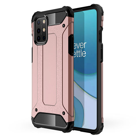 Custodia Silicone e Plastica Opaca Cover per OnePlus 8T 5G Oro Rosa