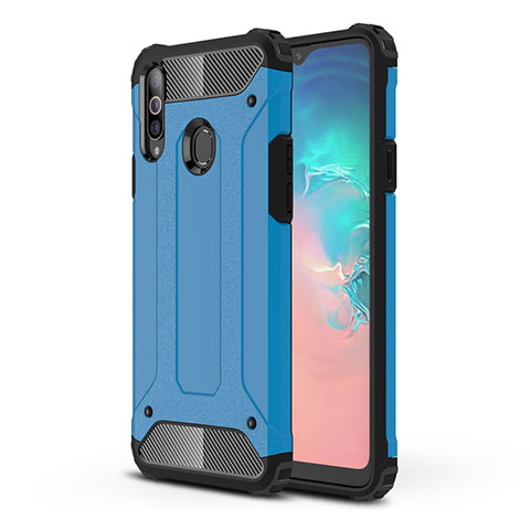 Custodia Silicone e Plastica Opaca Cover per Samsung Galaxy A20s Cielo Blu