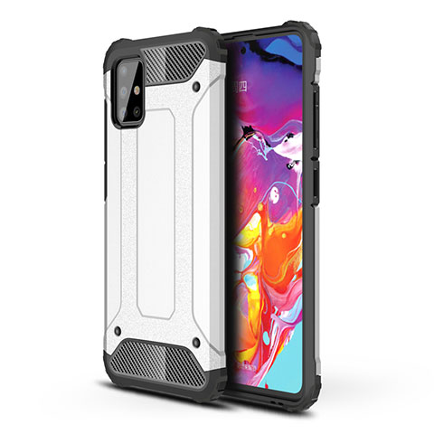 Custodia Silicone e Plastica Opaca Cover per Samsung Galaxy A51 4G Argento