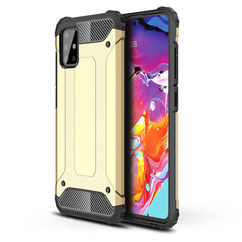 Custodia Silicone e Plastica Opaca Cover per Samsung Galaxy M40S Oro