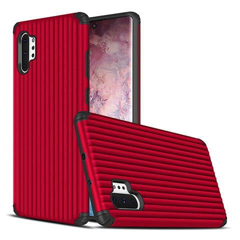 Custodia Silicone e Plastica Opaca Cover per Samsung Galaxy Note 10 Plus 5G Rosso