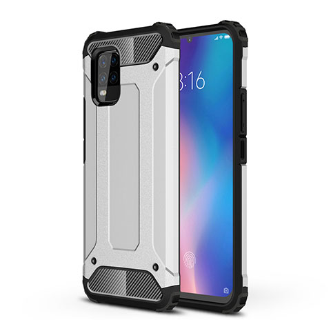 Custodia Silicone e Plastica Opaca Cover per Xiaomi Mi 10 Lite Argento