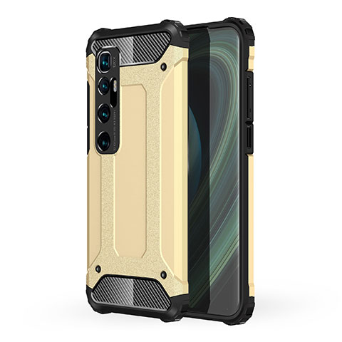 Custodia Silicone e Plastica Opaca Cover per Xiaomi Mi 10 Ultra Oro