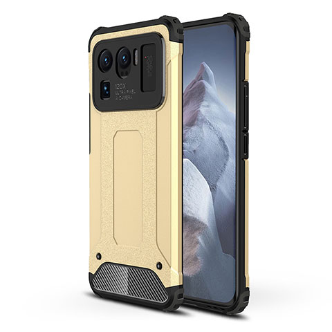 Custodia Silicone e Plastica Opaca Cover per Xiaomi Mi 11 Ultra 5G Oro