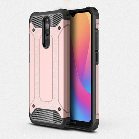 Custodia Silicone e Plastica Opaca Cover per Xiaomi Redmi 8 Oro Rosa