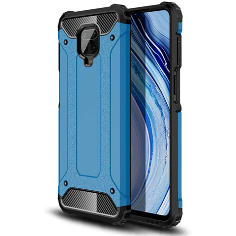 Custodia Silicone e Plastica Opaca Cover per Xiaomi Redmi Note 9 Pro Max Cielo Blu