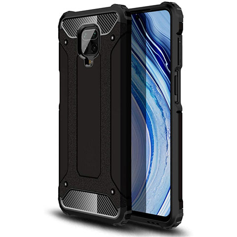 Custodia Silicone e Plastica Opaca Cover per Xiaomi Redmi Note 9 Pro Max Nero