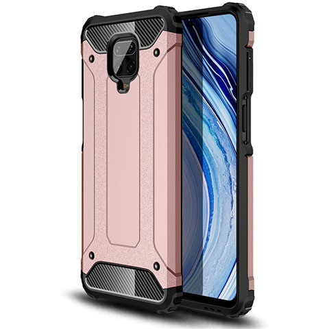 Custodia Silicone e Plastica Opaca Cover per Xiaomi Redmi Note 9 Pro Max Oro Rosa