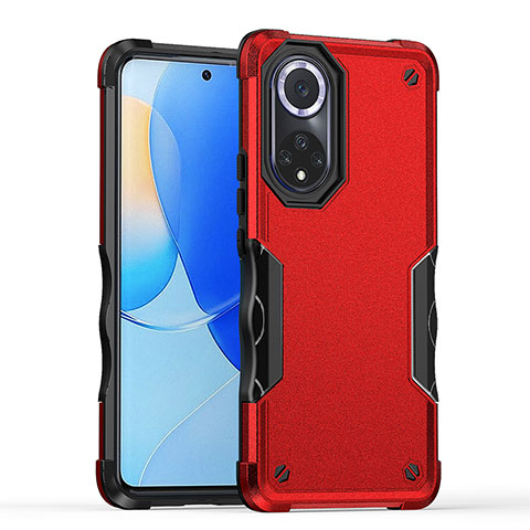 Custodia Silicone e Plastica Opaca Cover QW1 per Huawei Honor 50 5G Rosso