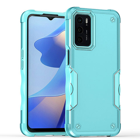 Custodia Silicone e Plastica Opaca Cover QW1 per Oppo A16s Azzurro