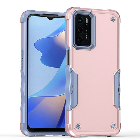 Custodia Silicone e Plastica Opaca Cover QW1 per Oppo A16s Oro Rosa