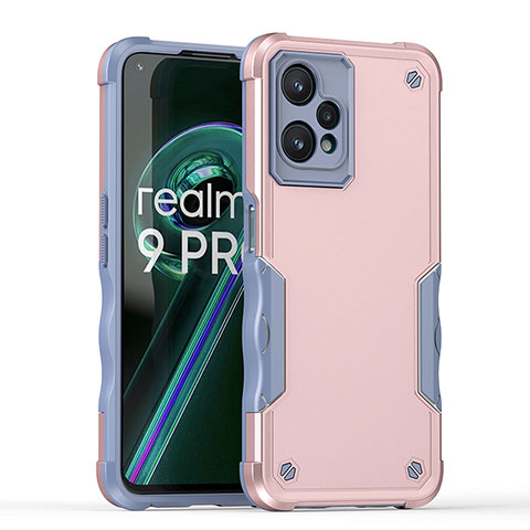 Custodia Silicone e Plastica Opaca Cover QW1 per Realme 9 Pro 5G Oro Rosa