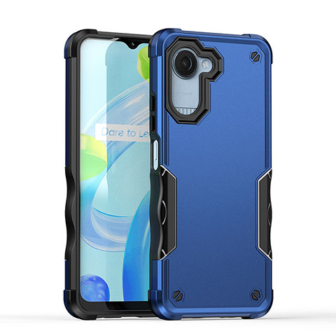 Custodia Silicone e Plastica Opaca Cover QW1 per Realme C30s Blu