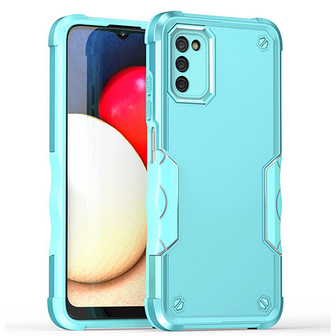 Custodia Silicone e Plastica Opaca Cover QW1 per Samsung Galaxy A03s Azzurro