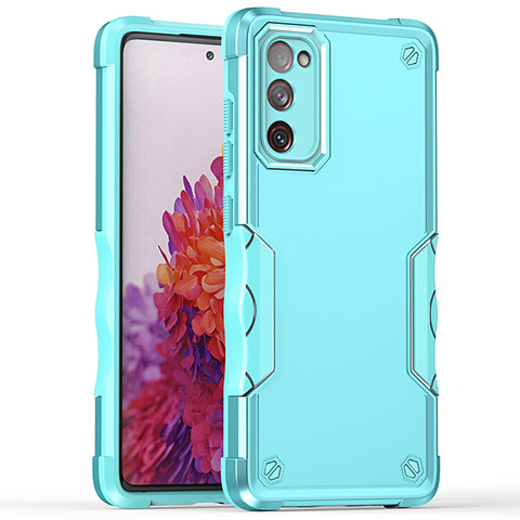 Custodia Silicone e Plastica Opaca Cover QW1 per Samsung Galaxy S20 FE 4G Azzurro