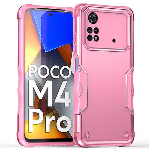 Custodia Silicone e Plastica Opaca Cover QW1 per Xiaomi Poco M4 Pro 4G Oro Rosa