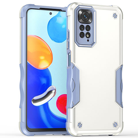 Custodia Silicone e Plastica Opaca Cover QW1 per Xiaomi Redmi Note 11 Pro 4G Bianco