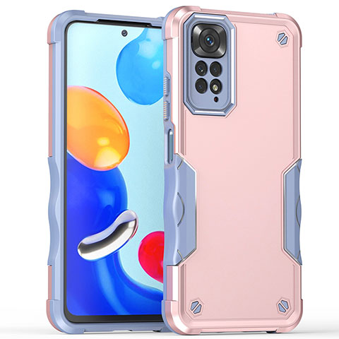 Custodia Silicone e Plastica Opaca Cover QW1 per Xiaomi Redmi Note 11 Pro 5G Oro Rosa