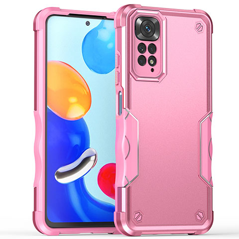 Custodia Silicone e Plastica Opaca Cover QW1 per Xiaomi Redmi Note 11 Pro 5G Rosa