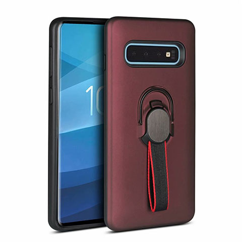 Custodia Silicone e Plastica Opaca Cover R01 per Samsung Galaxy S10 Plus Rosso Rosa