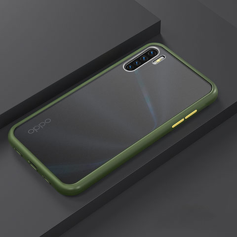 Custodia Silicone e Plastica Opaca Cover R03 per Oppo Reno3 Ciano