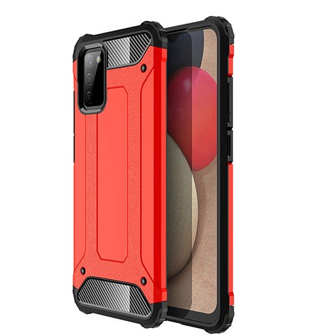 Custodia Silicone e Plastica Opaca Cover WL1 per Samsung Galaxy A03s Rosso